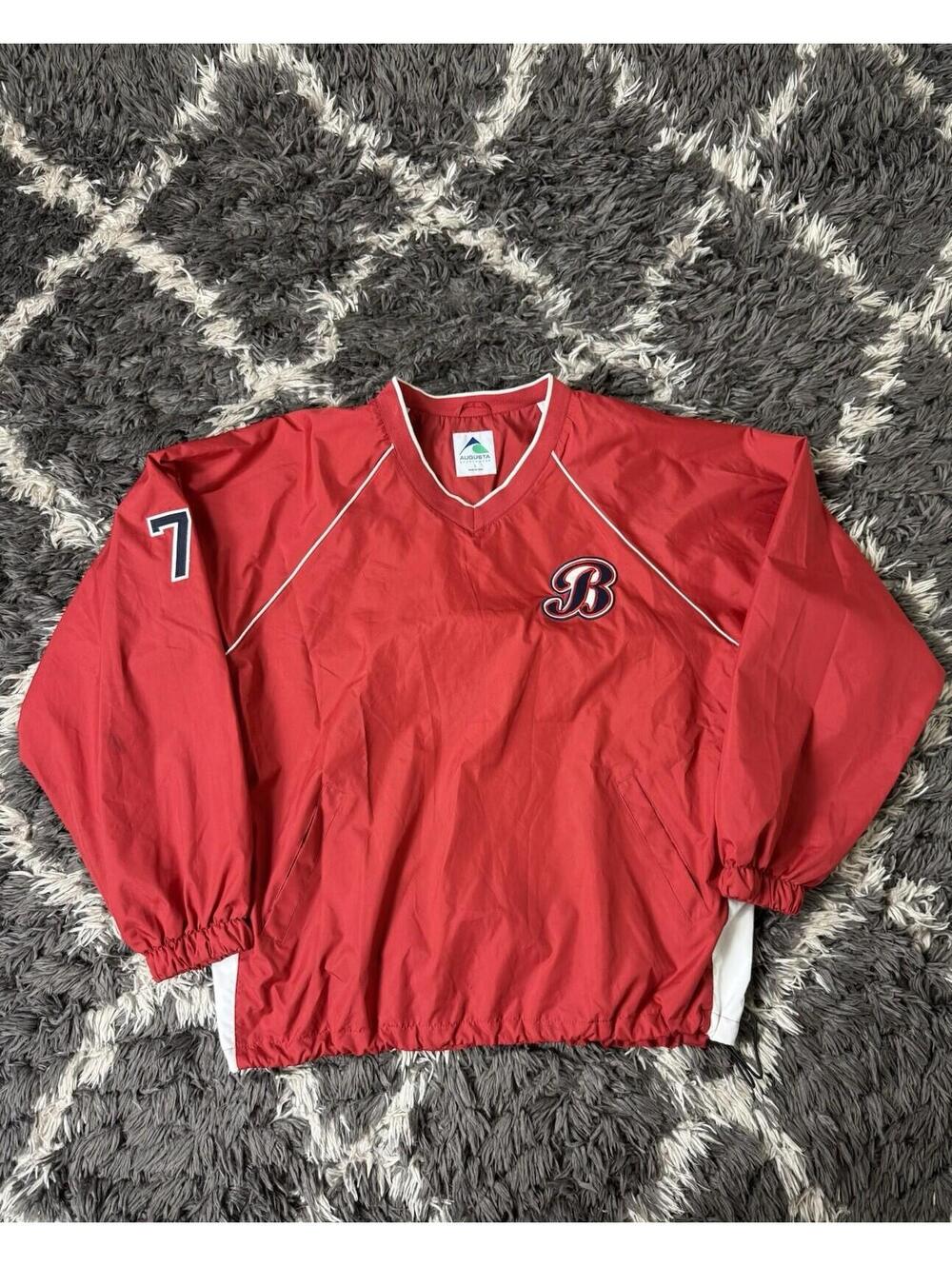Boston Red Sox Vintage Augusta Sportswear Windbreaker Jacket V Neck Large